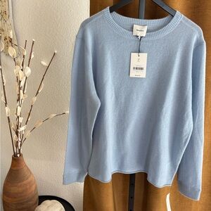 Reformation cashmere Light Blue Crew Neck Sweater